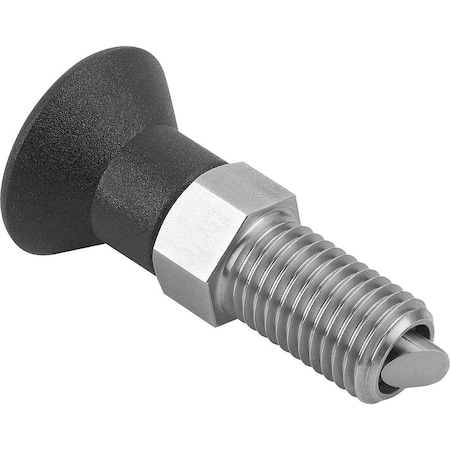 Indexing Plunger W Rotation Lock Size:3 D1=M16, D=8, Form:A, Stainless Steel Bright, Comp: Plastic